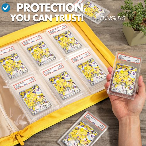 Carpeta de tarjetas clasificada FunGuys, 60 Porta Tarjetas de PSA, Almacenamiento de Tarjetas Clasificadas de 6 Bolsillos, Carpeta de Tarjetas Clasificadas, album de Exhibicion de Tarjetas PSA, Carpeta con Cierre, Carpeta de Coleccion de Tarjetas, Carpeta MTG - Imagen 6