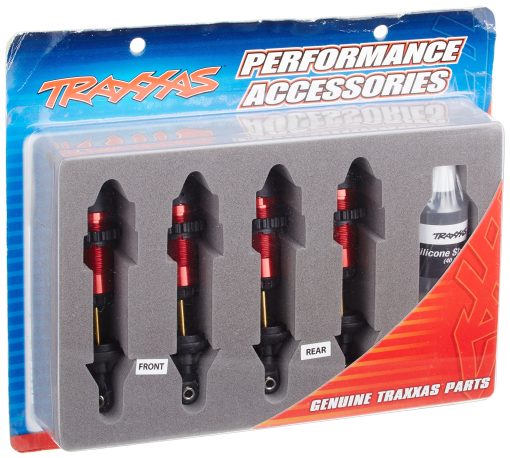 Amortiguadores de cuerpo de aluminio Traxxas 5460R en Rojo, Revo, Paquete de 4, 411-Unidades