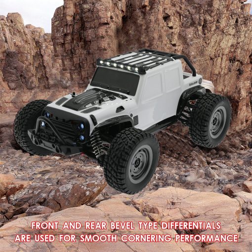 LEOSO SCY16103 1/16 Coche Rc 4X4 Camioneta RC 35 Km/h Coches RC 2.4GHz 4CH 4WD Motor Clase 390 Camion de Control Remoto con 3 Baterias Recargables de 1500mah (Blanco) - Imagen 2