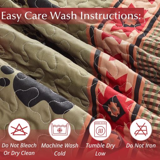 Coleccion de Edredones Virah Bella - Juego de Ropa de Cama Estampado de Oso y Pata, 3 Piezas King - Edredon Reversible con 2 Fundas de Almohada a Juego - Imagen 4