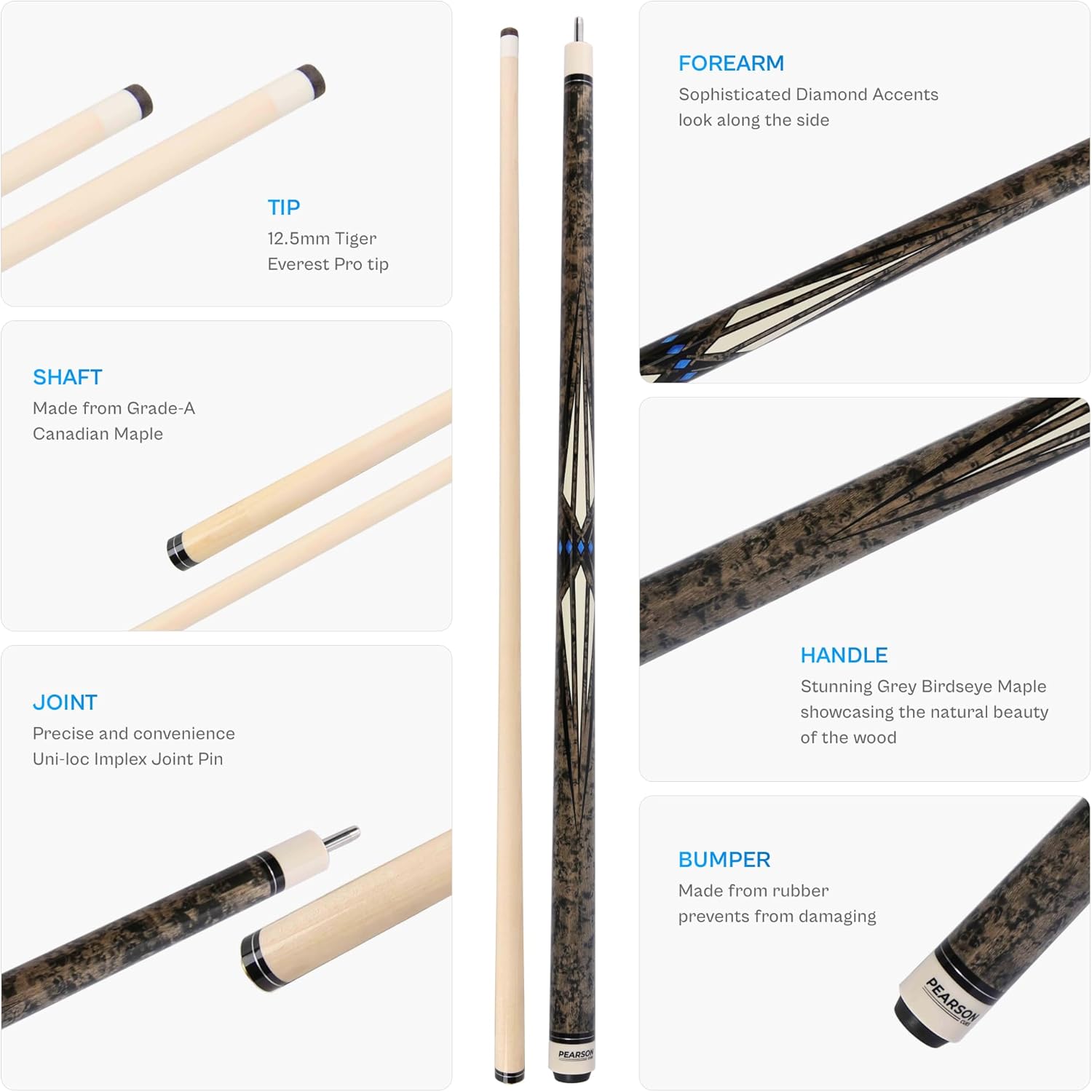 Cue Stick de la Serie Prestige de PEARSON - 58” de Madera - Imagen 3