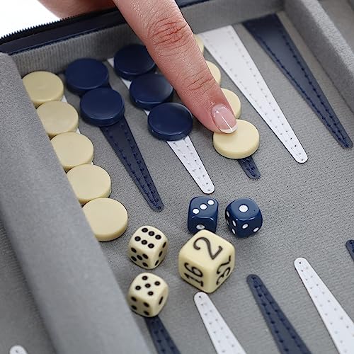 Juego de Backgammon WE Games para Adultos - -Azul Marino - Imagen 8