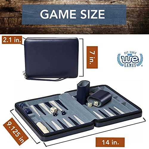 Juego de Backgammon WE Games para Adultos - -Azul Marino - Imagen 5
