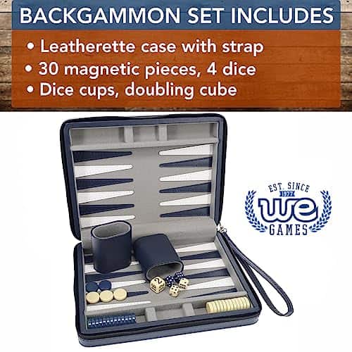 Juego de Backgammon WE Games para Adultos - -Azul Marino - Imagen 6