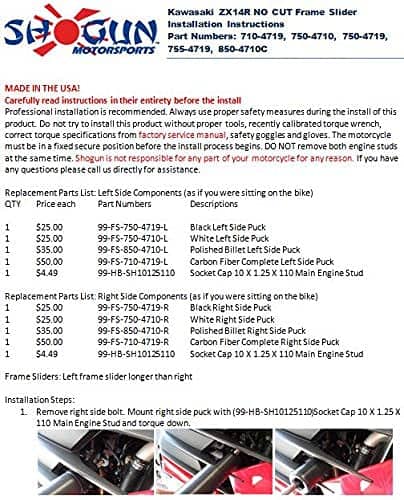 Shogun USA Made Kawasaki Ninja ZX14R ZX 14 2012 2013 2014 - Imagen 8