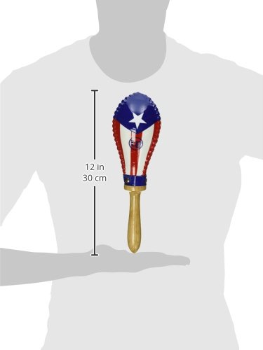 Maracas de bandera puertorriqueña de piel cruda LP - Imagen 3