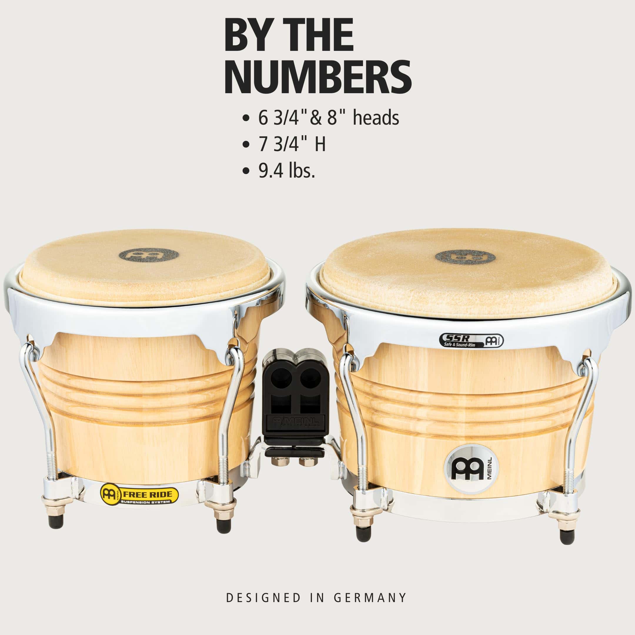 Meinl 6.75 pulgadas + 8 pulgadas Serie de Bongo Freeride de - Imagen 7