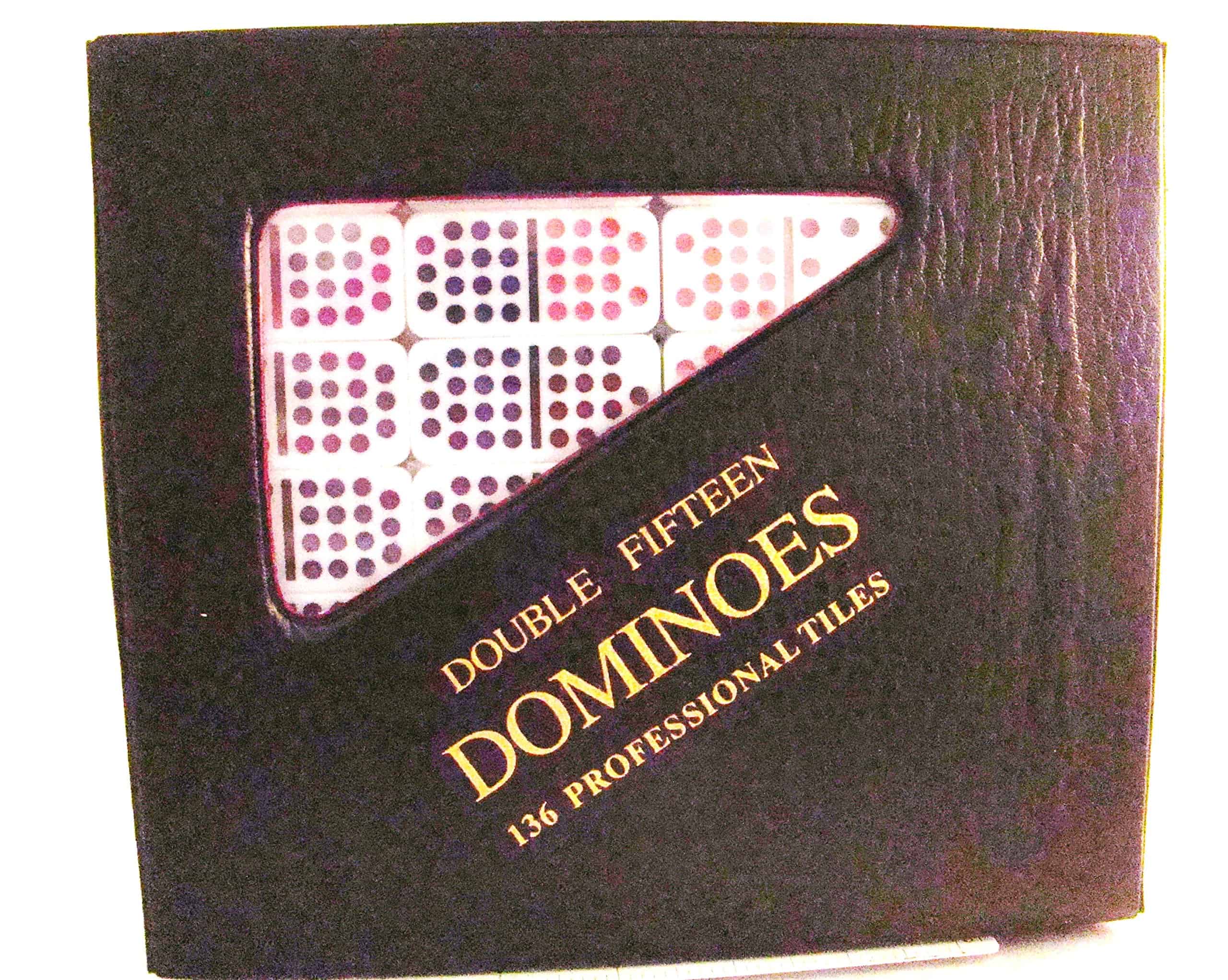 Domino Doble Profesional de 15 Piezas Blancas con Puntos