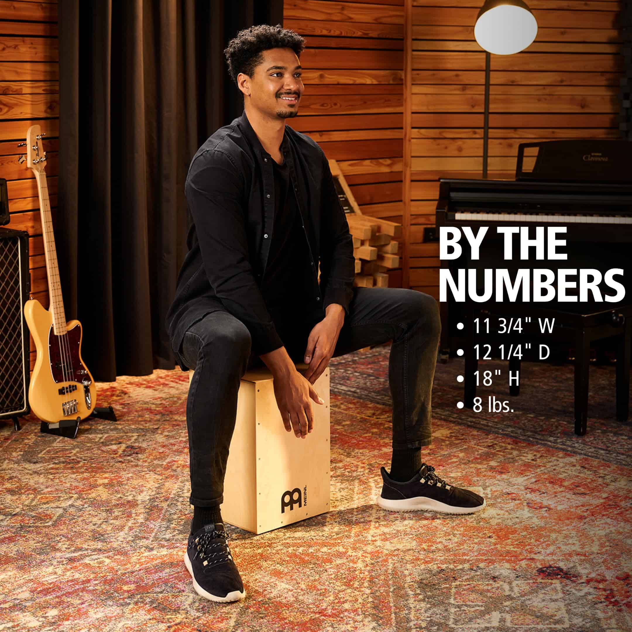 Meinl Cajon Box Drum, Tamaño completo con Cuerdas Metálicas - Imagen 4