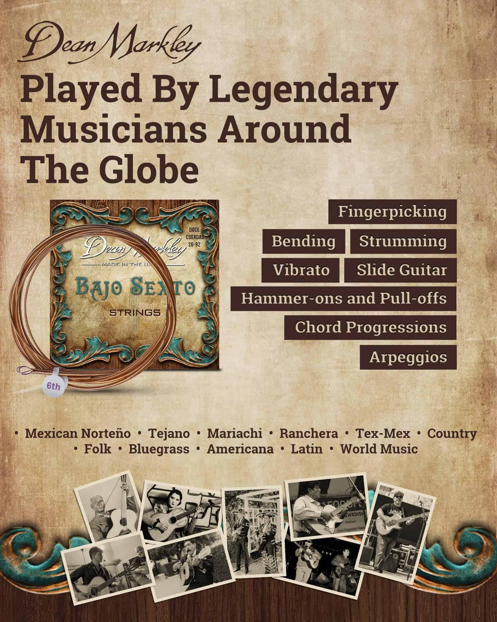 Cuerdas para Bajo Sexto Dean Markley 28-92 SX, 80/20 True - Imagen 8