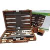 Juego de Backgammon de 18" marrón y blanco CHH