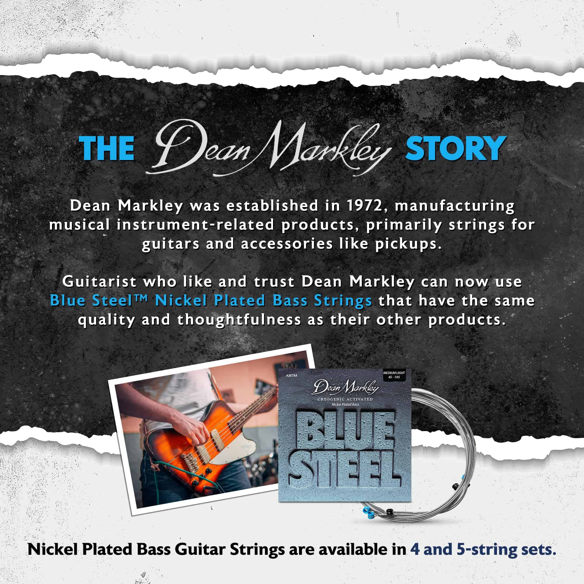 Cuerdas de Bajo Dean Markley NPS Blue Steel 4 Cuerdas, - Imagen 9