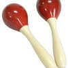 Par de Maracas de Huevo de Madera con Mango - Rojo