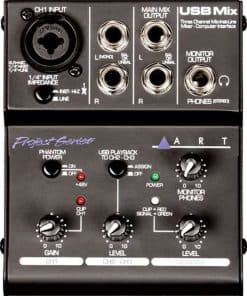 Mezcladora y Interfaz de Audio USB de 3 Canales Art Pro