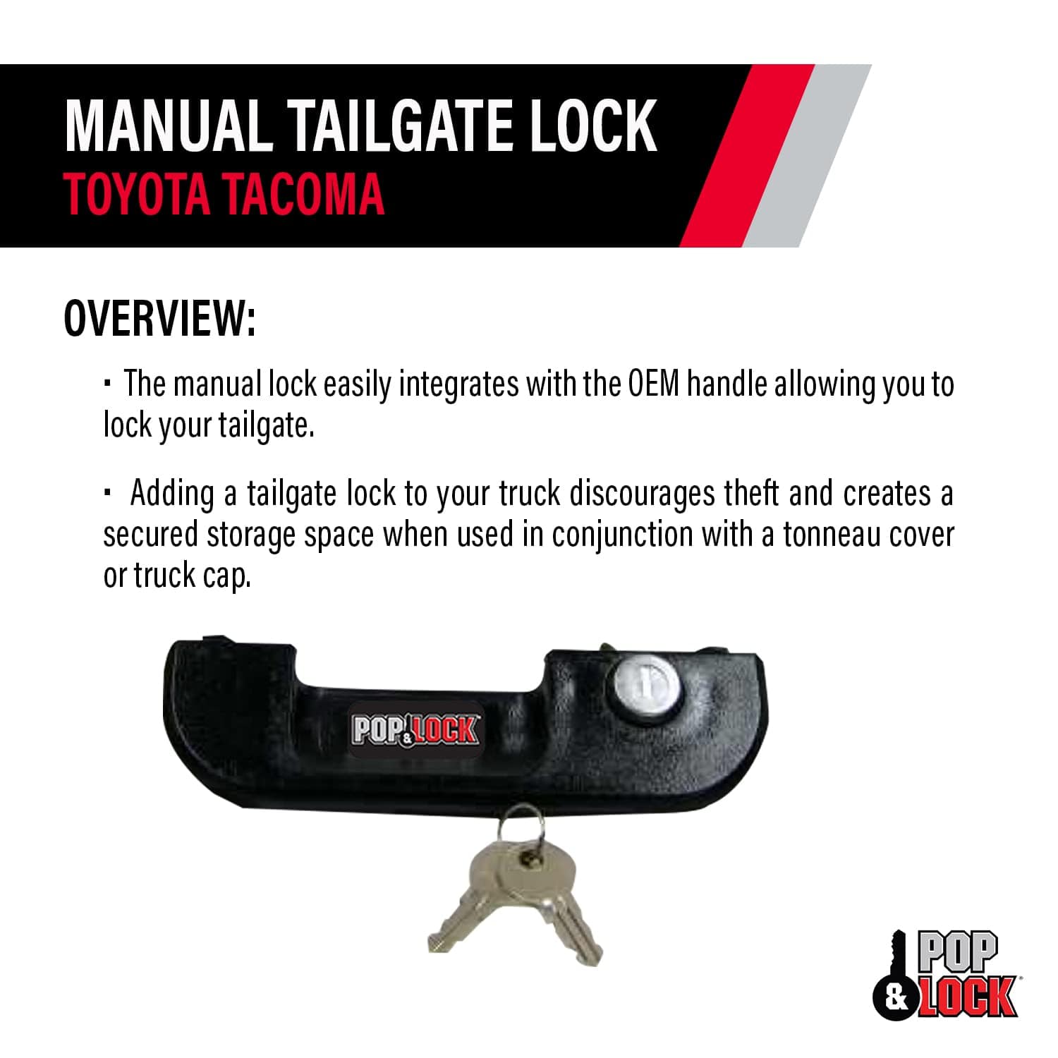 POP & Lock - Cerradura Manual de Portón Trasero para Toyota - Imagen 5