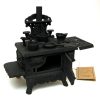 Set de Mini Estufa de Cocina de Madera Negra - 12 Pulgadas