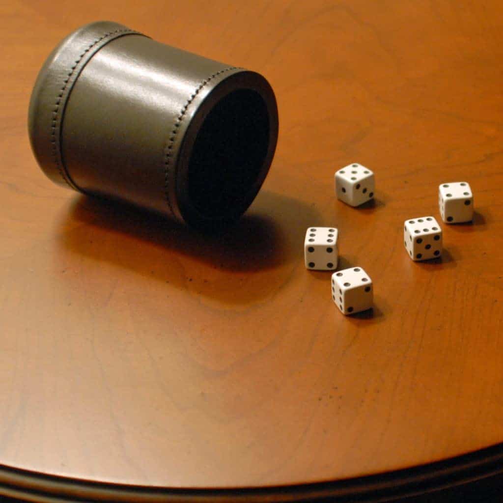 Juego de cubilete de dados de cuero negro hecho a mano WE - Imagen 5