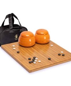 Tablero de Go de Bambú de 0.8" con Piedras Dobles Convexas