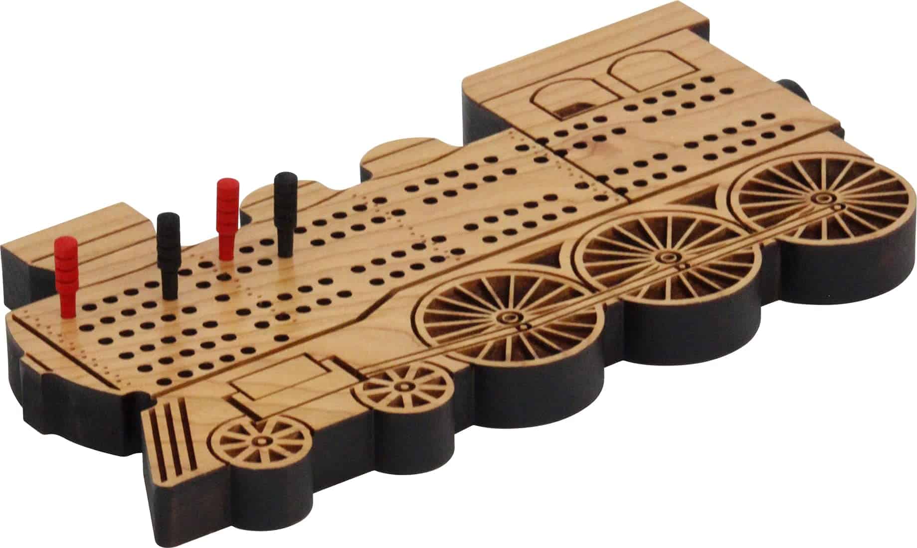 Tablero de Cribbage en Forma de Tren - Hecho en EE. UU.
