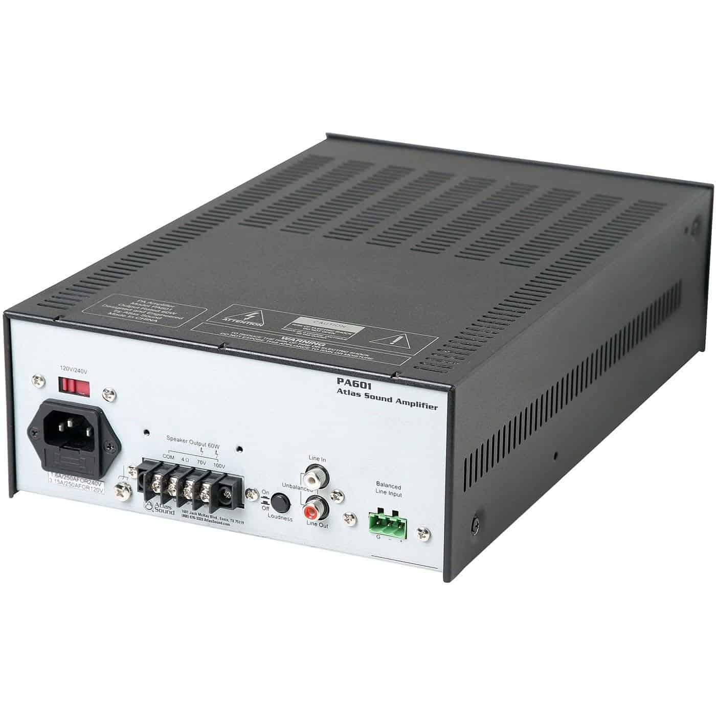 Amplificador Atlas Sound PA601 60W 70V - Imagen 3