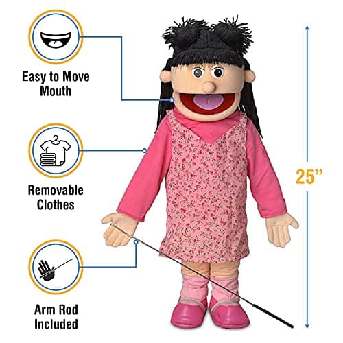 Marioneta de estilo ventrílocuo 25" Susie, Niña Durazno, - Imagen 4