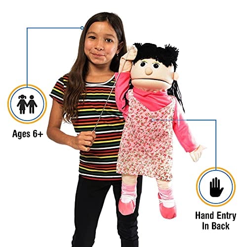 Marioneta de estilo ventrílocuo 25" Susie, Niña Durazno, - Imagen 3