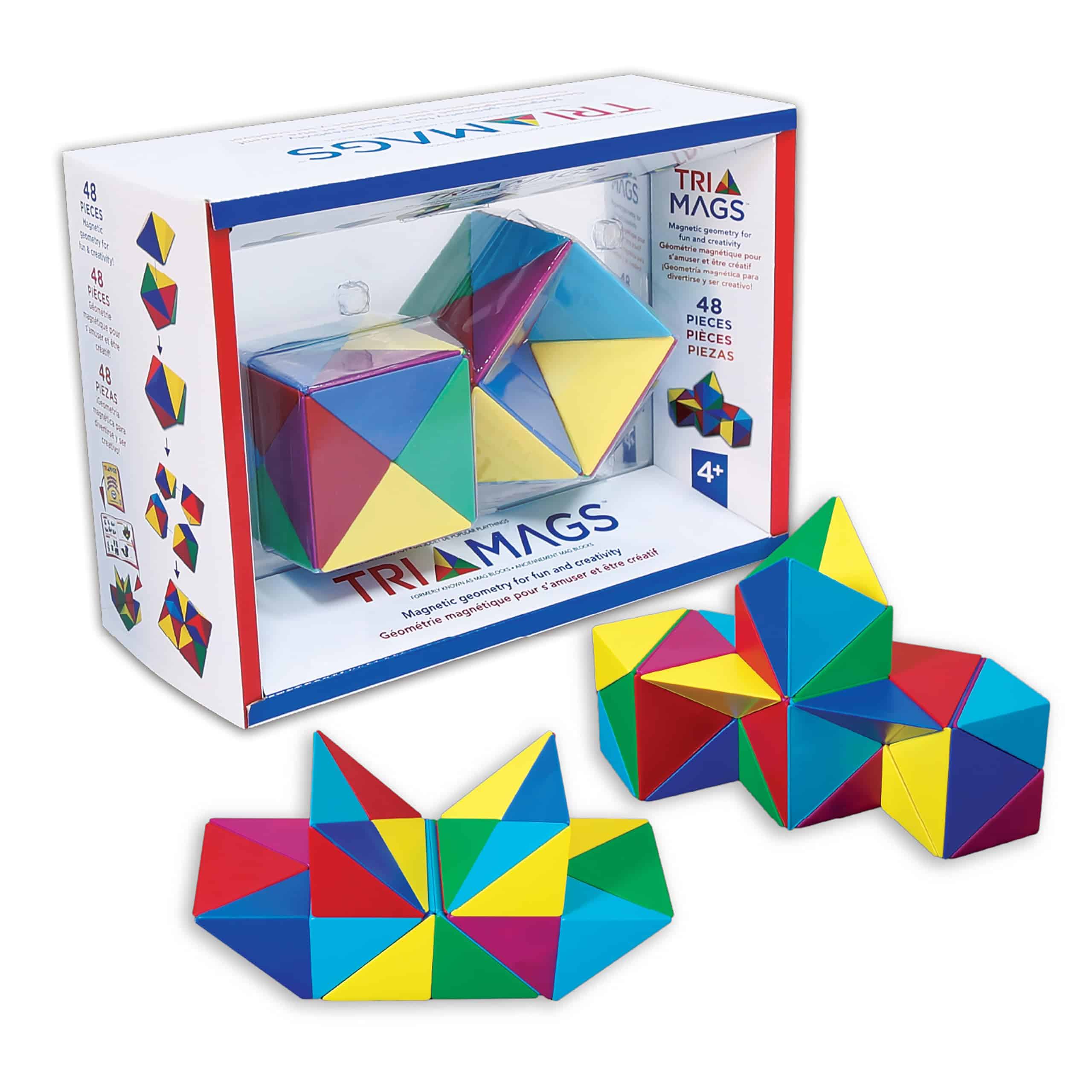 Juguete de rompecabezas magnético Tri-Mags, 48 piezas,