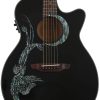 Guitarra Acústica Luna Fauna Phoenix, Negro