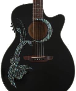 Guitarra Acústica Luna Fauna Phoenix, Negro