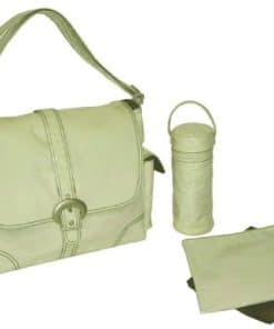 Bolso con hebilla laminada Kalencom, corduroy crema