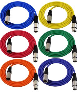 Paquete de 6 Cables de 6 pies GLS Audio - XLR Macho a XLR