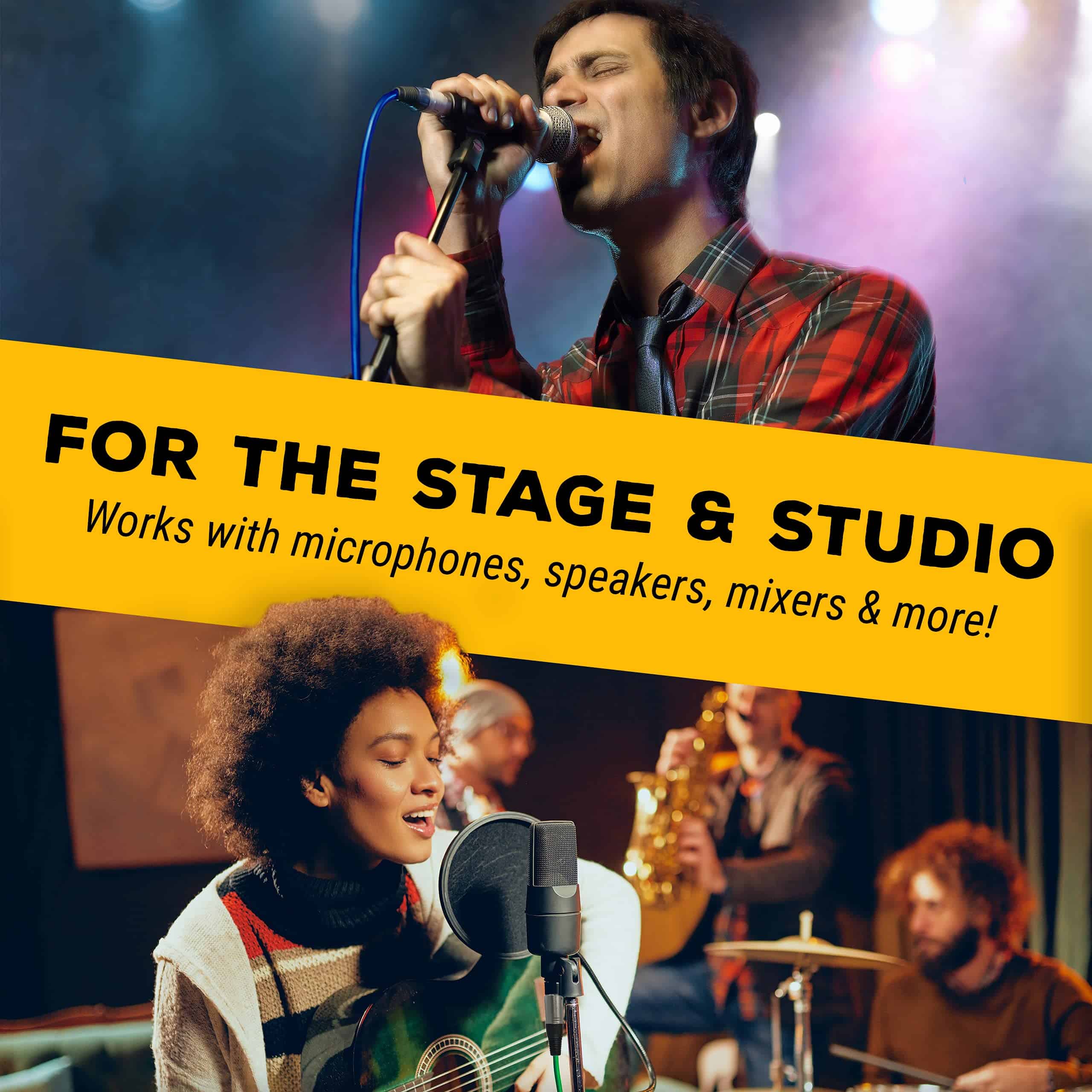 Paquete de 6 Cables de 6 pies GLS Audio - XLR Macho a XLR - Imagen 4