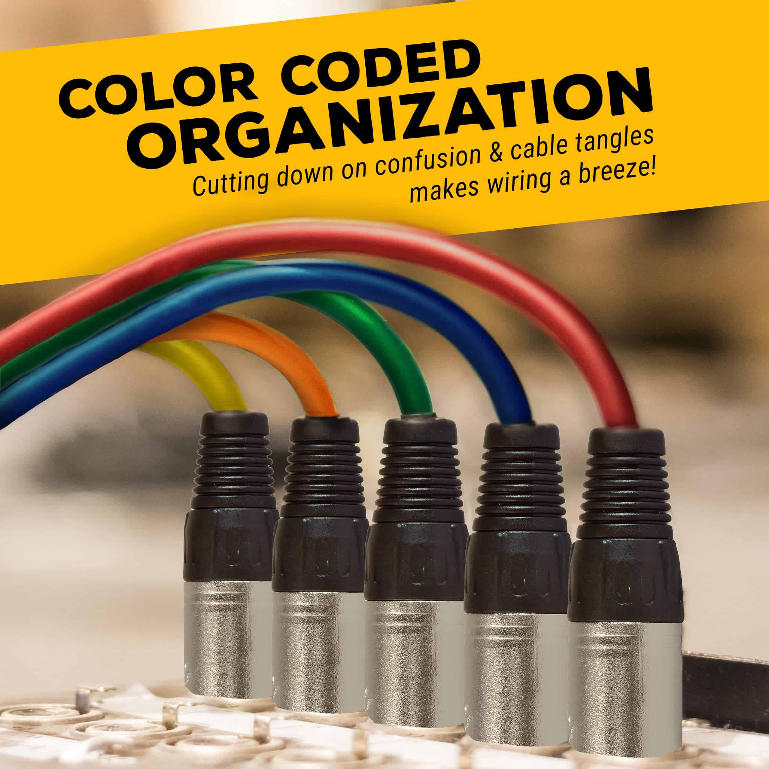 Paquete de 6 Cables de 6 pies GLS Audio - XLR Macho a XLR - Imagen 3