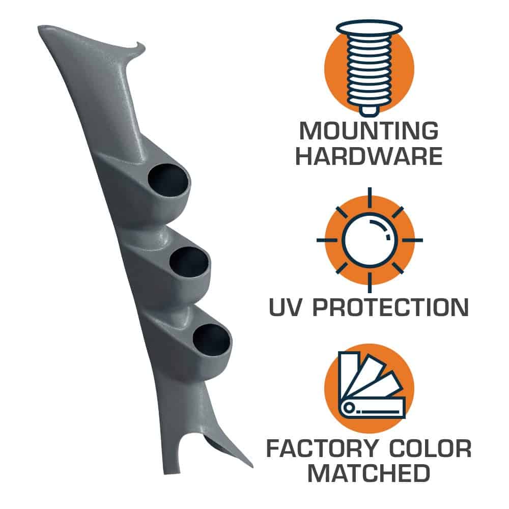 Soporte para (3) Medidores en Pilar Triple Gris GlowShift - Imagen 4