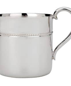 Taza de bebé de plata plateada Reed & Barton Royal Bead,