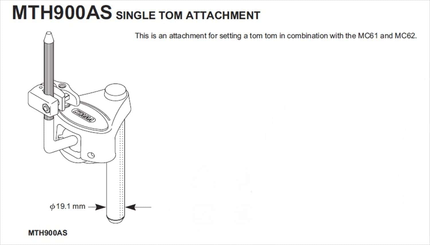 Soporte de Tom Redondo Tama MTH900AS - Individual - Imagen 3