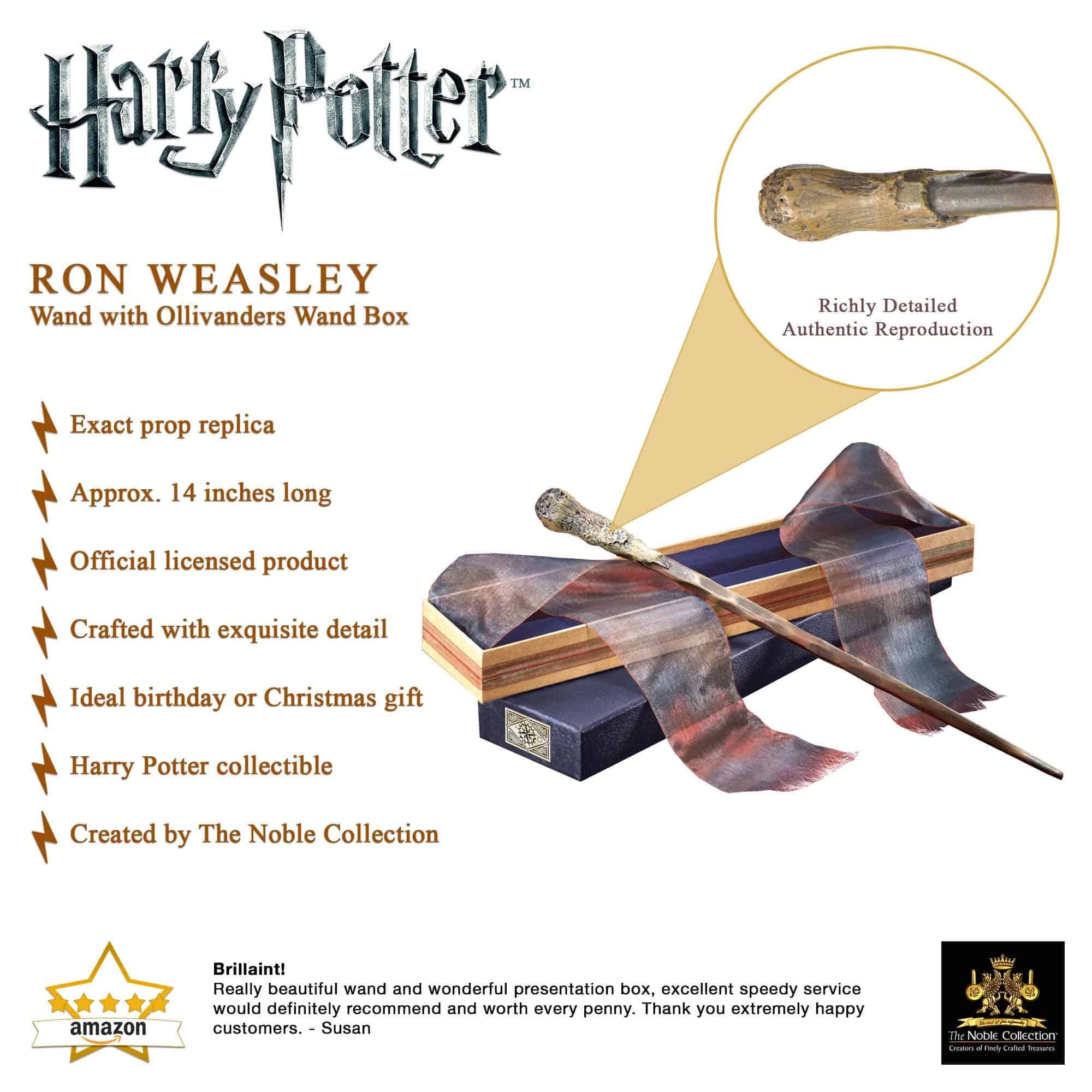 Varita de Ron Weasley de la Colección Noble en Caja de - Imagen 4