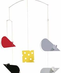 Móvil de guardería con ratones negros y grises - 20