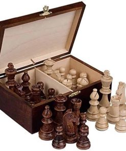 Piezas de ajedrez Staunton No. 6 en caja de madera para 2