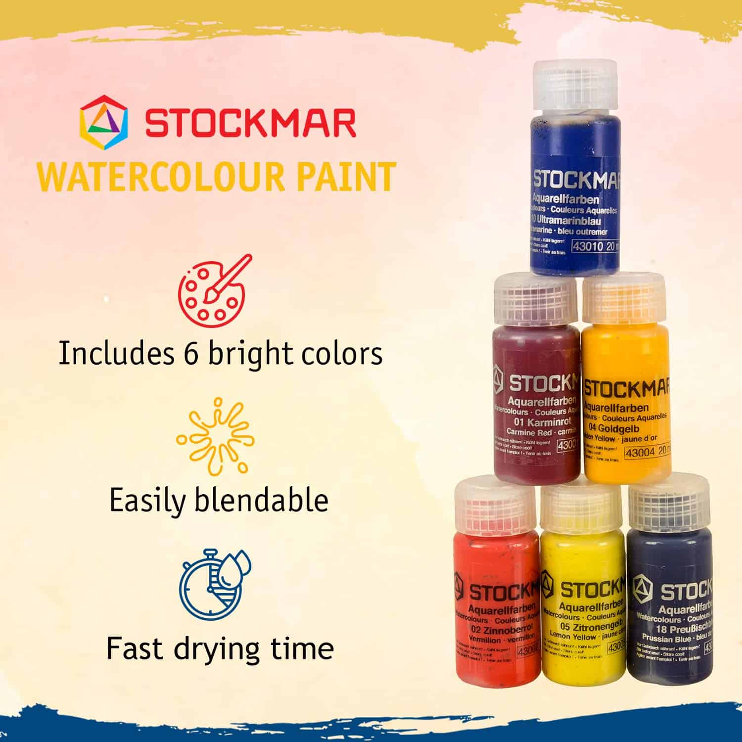 Set de Acuarelas Stockmar - 6 Colores, Pintura Lavable para - Imagen 3