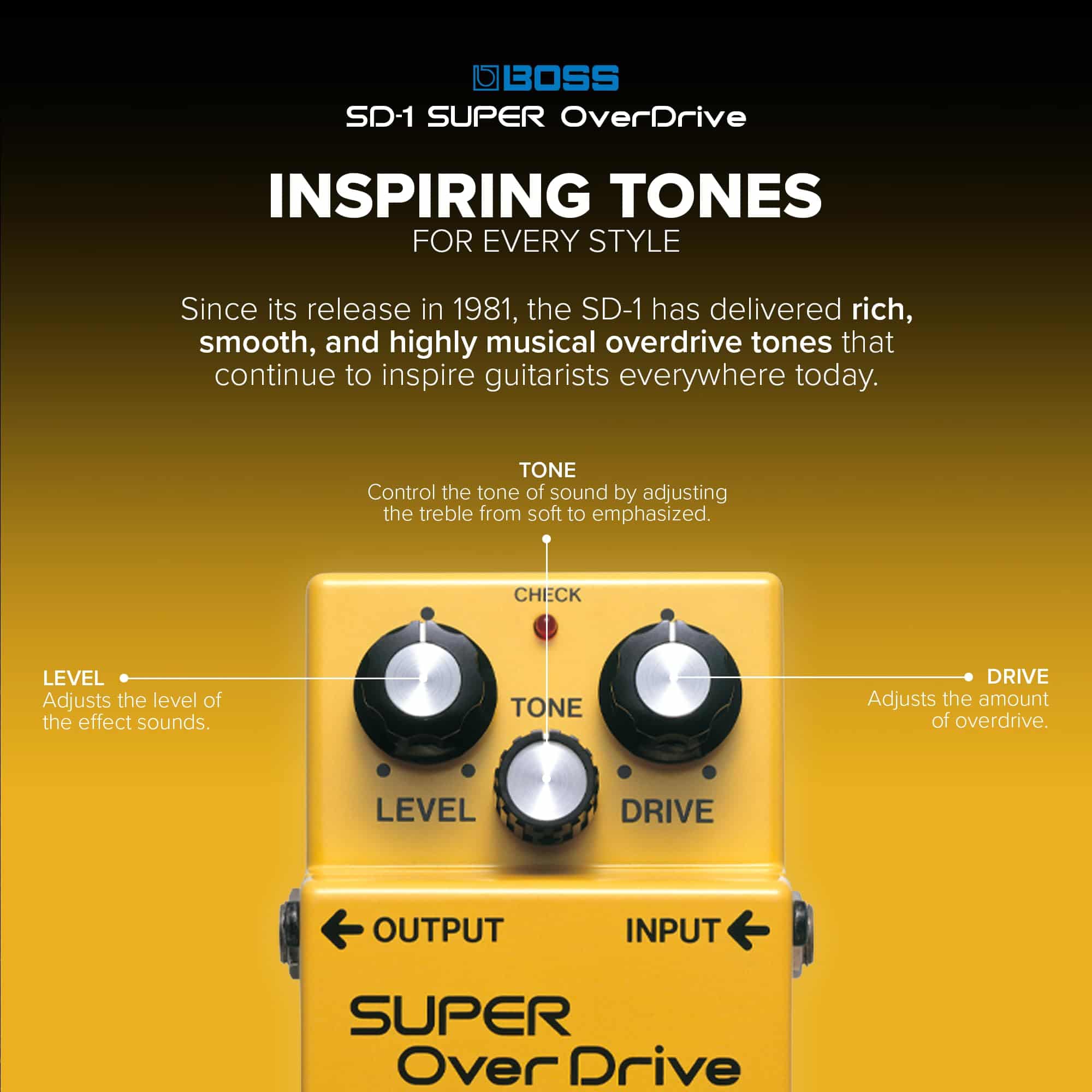Pedal Boss SD-1 Super Overdrive - Imagen 3