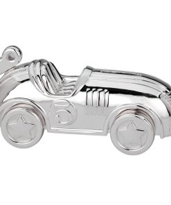 Banco de plata en forma de auto de carreras Reed & Barton,
