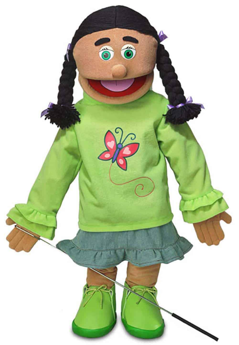 Marioneta estilo ventrílocuo de cuerpo completo de niña