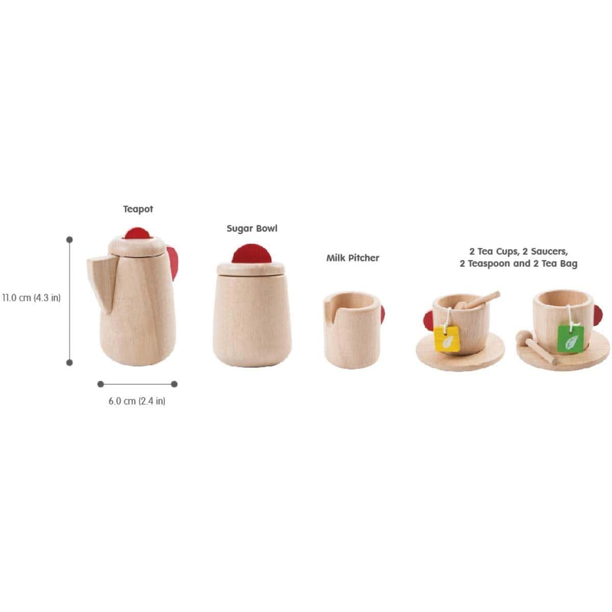 Set de Té de Madera PlanToys (3433) | Fabricado de forma - Imagen 3