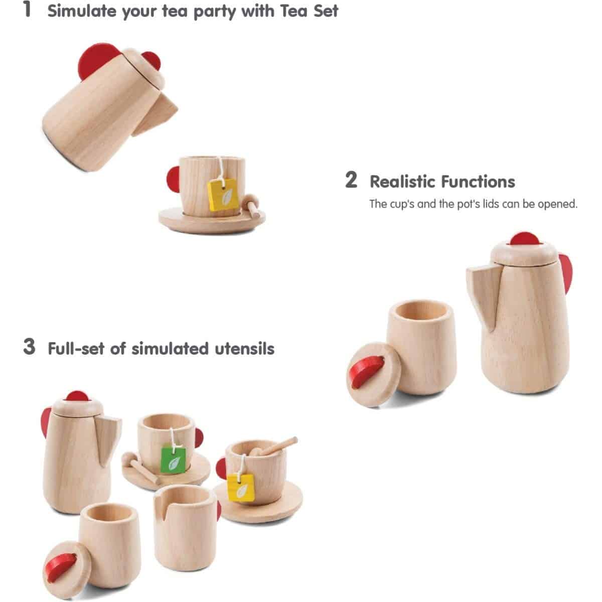 Set de Té de Madera PlanToys (3433) | Fabricado de forma - Imagen 4