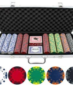 Set de 500 fichas de póker Versa Games con rayas Z