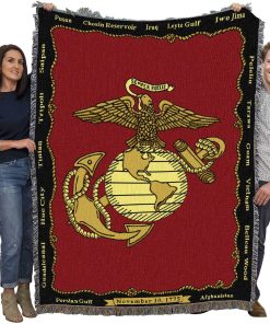 Manta con emblema del Cuerpo de Marines de EE. UU. de Pure