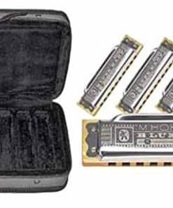 Set de 5 armónicas Hohner Blues con estuche, acero