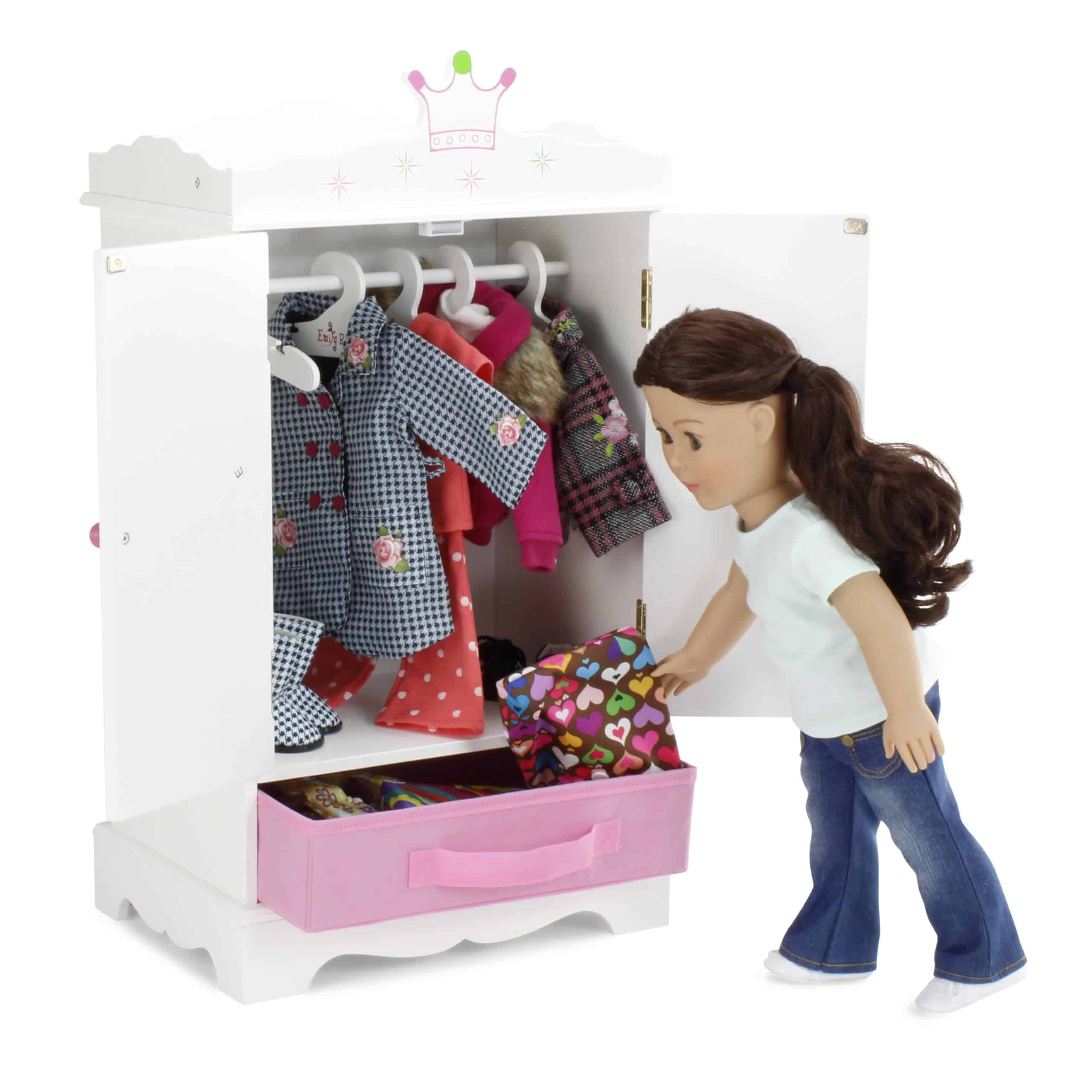 Armario para Ropa de Muñeca Emily Rose de 18 Pulgadas con - Imagen 7