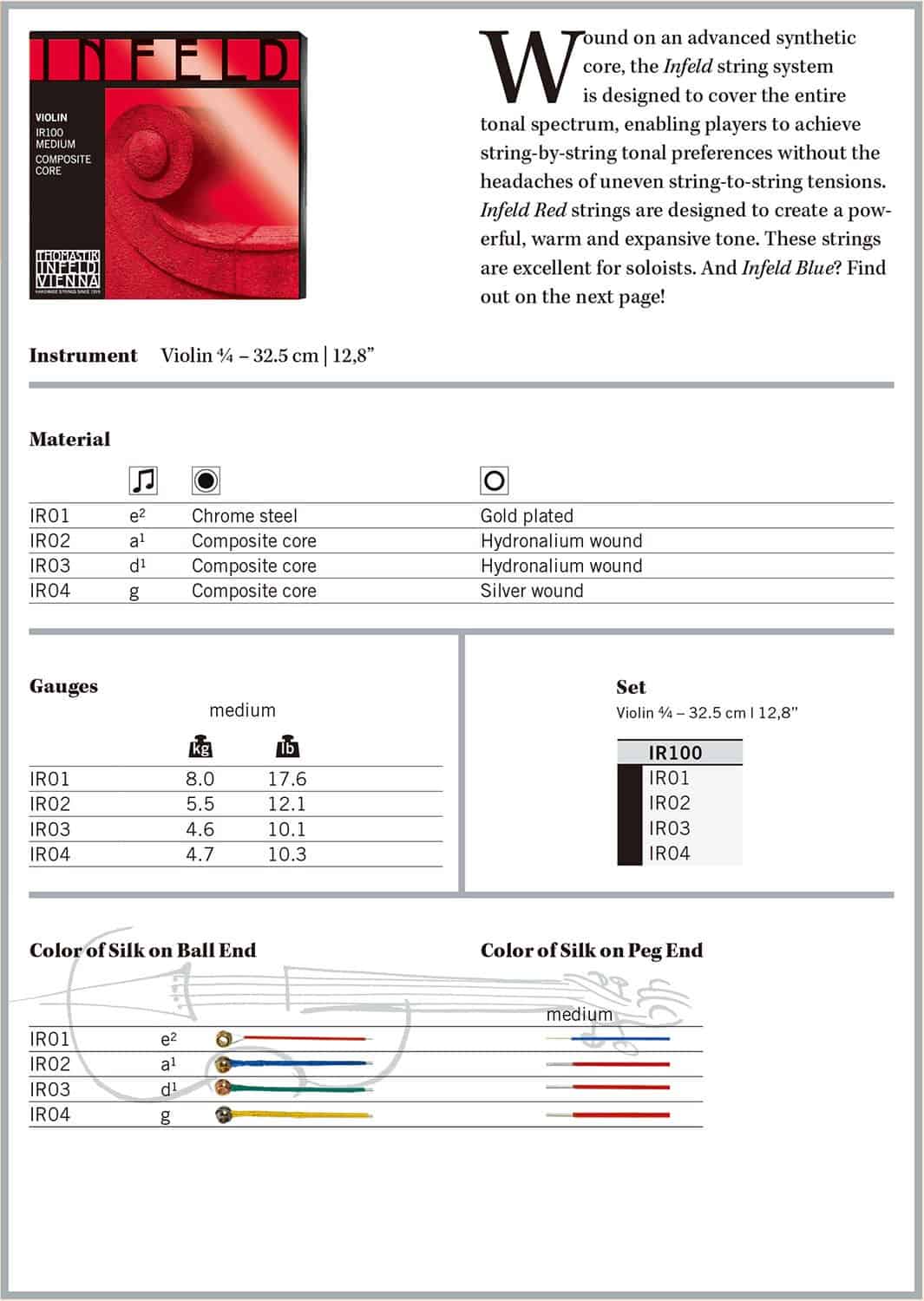 Thomastik-Infeld IR100 Conjunto de Cuerdas para Violín - Imagen 4